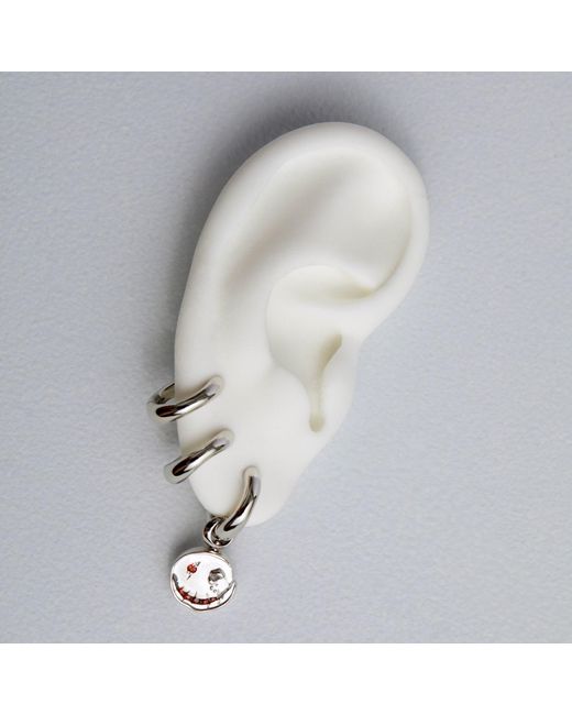 Kasun Metallic Smile Hoop Earrings – September – Sapphire –