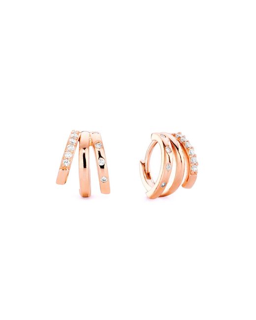 Aaria London Metallic Trinity Huggie Illusion Earrings