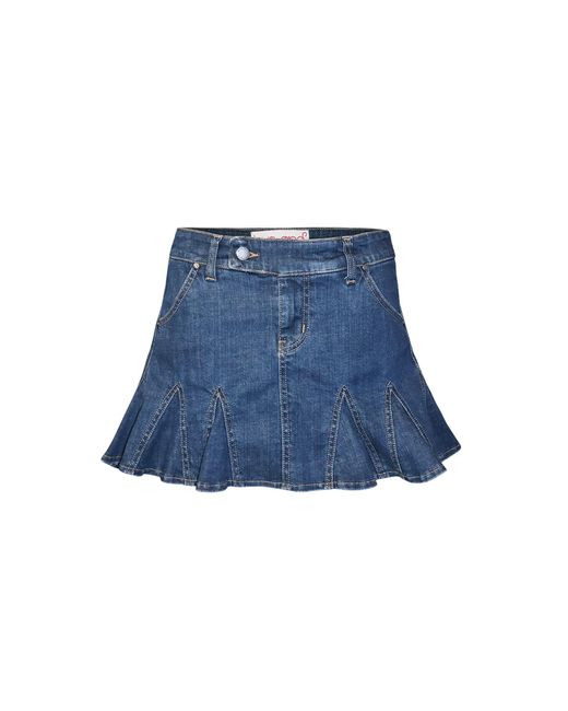 Love and Nostalgia Blue Paris Mini Skirt Jaded Wash