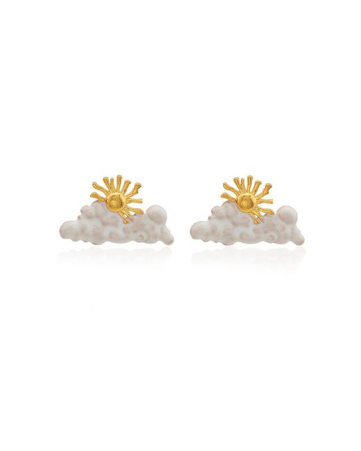Milou Jewelry Metallic Clouds & Sun Earrings