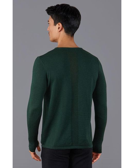 Paul James Knitwear Green Heavyweight Merino Activewear Training Kratos Top for men