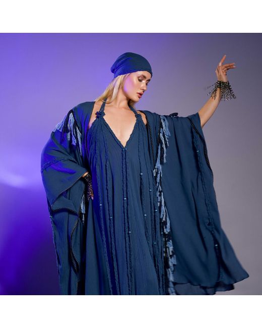Zhenabia Blue Sidra Poncho