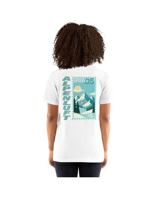 Anchor and Crew Blue Higher Grounds Postmark Organic Cotton T-Shirt