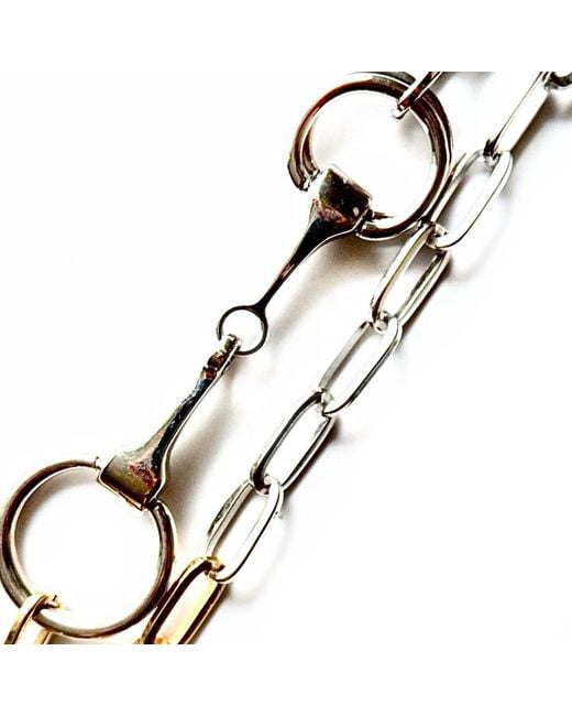 Persia Dona Jewelry Metallic Horsebit Chain Necklace