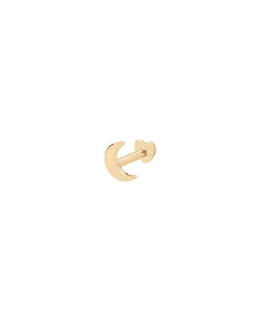 Vanhi Metallic 14K Solid Moon Flat Back Stud