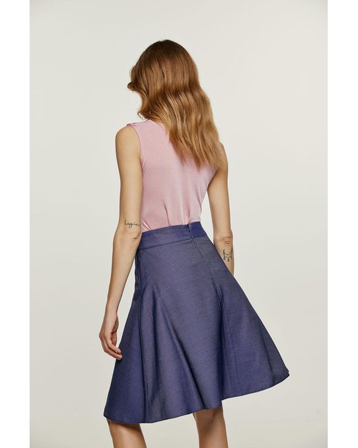 Conquista Blue Denim Style Cloche Skirt
