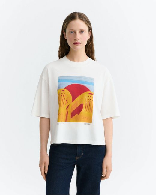 Thinking Mu White Yosigo Lena Oversize T-Shirt