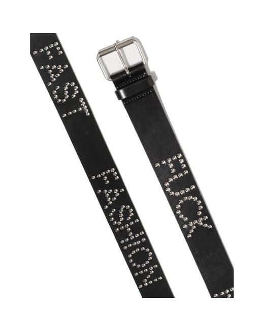 Stuart Trevor Black F*Ck Fast Fashion Studded Leather Belt