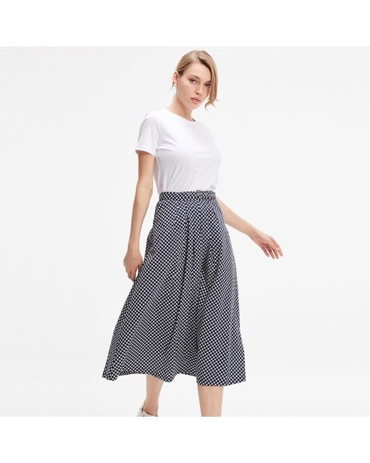 Smart and Joy Purple Flared Polka Dot Skirt
