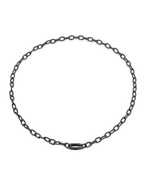 SALLY SKOUFIS Metallic Shadow Chain Necklace With Natural Sapphire for men