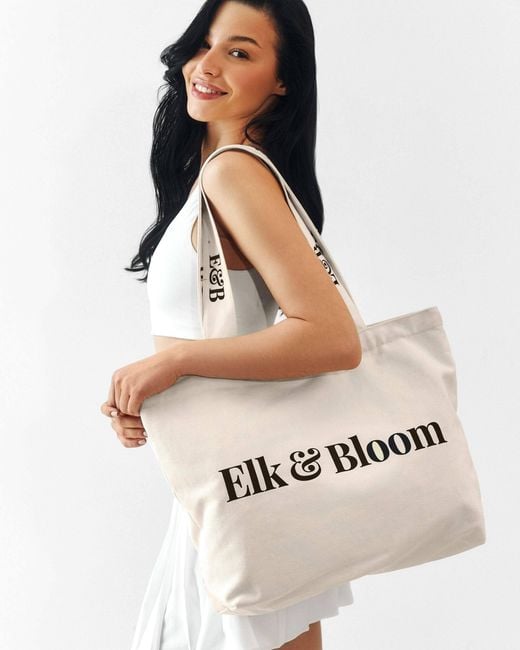 Elk & Bloom Natural Large Chunky Everyday Neutral Tote Bag
