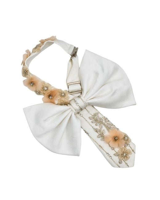 NANDANIE White The Blossoming Jenny Bow Tie