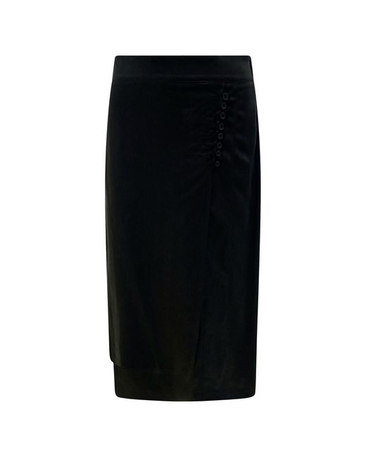 Haris Cotton Black Pure Viscose Wrap Skirt