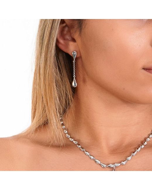 Lucy Quartermaine White Station Tear Drop Earrings