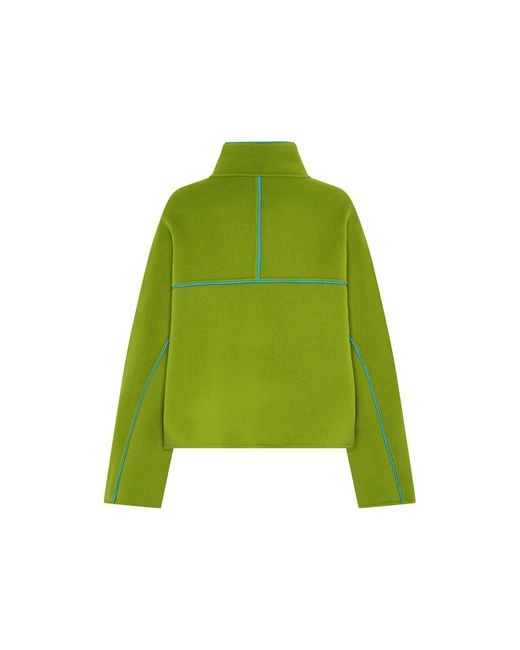 Beatrice von Tresckow Green Lime Cashmere Mix Audrey Bomber Jacket