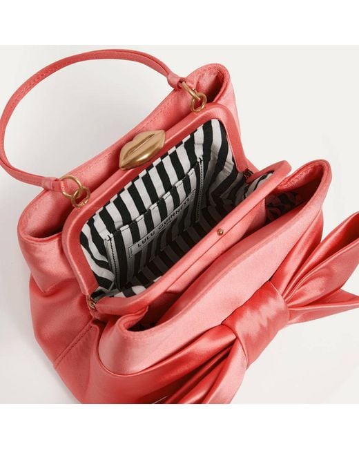 Lulu Guinness Pink Satin Bow Ruby Handbag