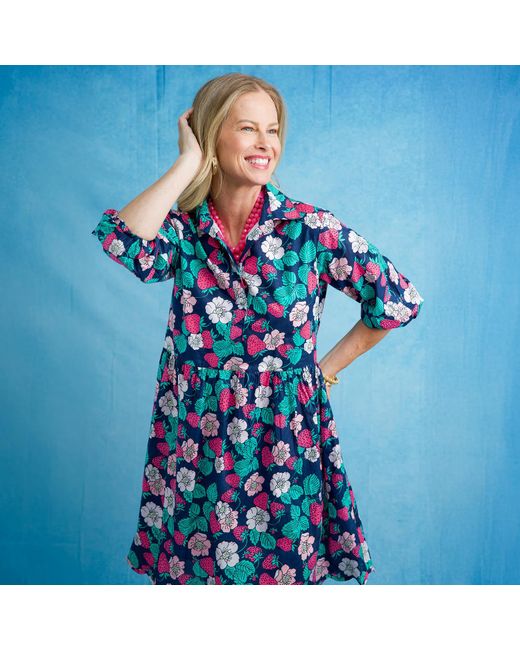 Mary Marshmallow Blue Scalloped Frannie Short Dress
