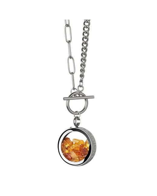 My Little Nature Metallic Handcrafted Amber Necklace