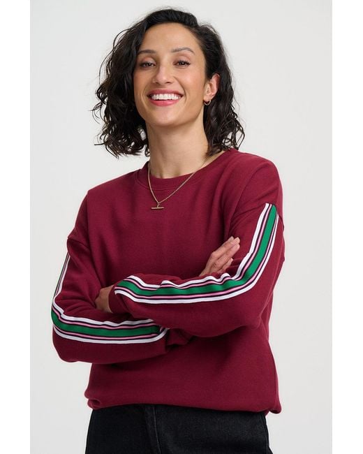 Sugarhill Red Magda Sweatshirt Oxblood Stripe