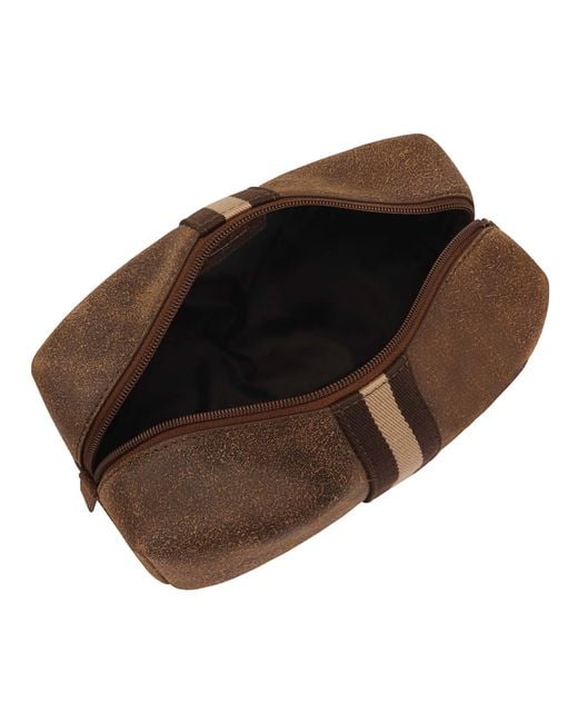 Lloyd Baker Brown Leo Leather Washbag for men