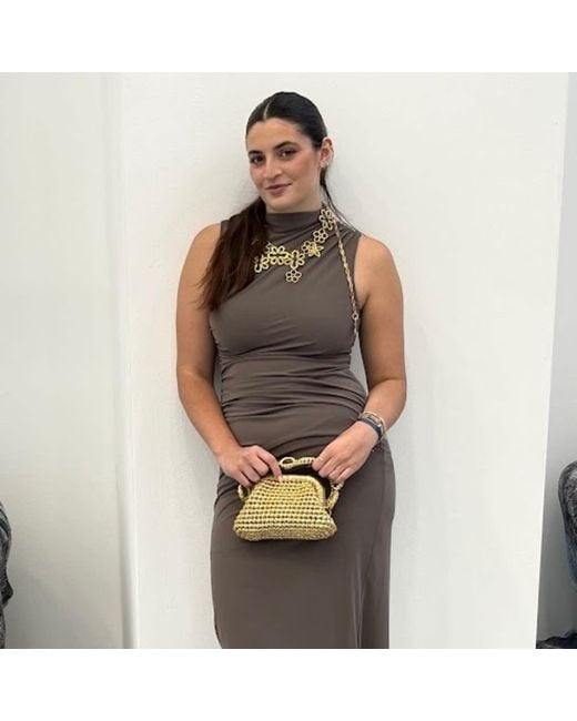 Sibylla Delphica Mini Metallic Crochet Clutch Bag