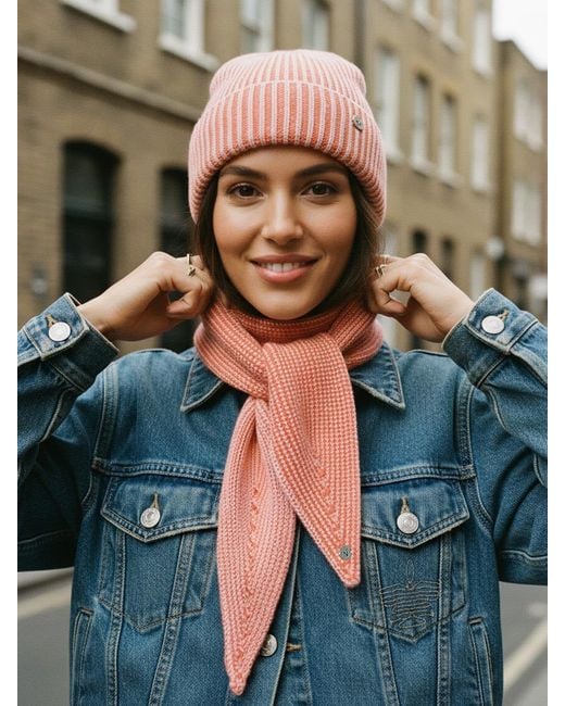 Nooki Design Red Madria Rib Knit Scarf