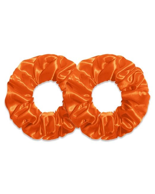 6Fiftytwo® Orange Pure Mulberry Classic Silk Scrunchies