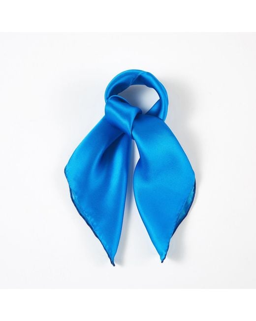Soft Strokes Silk Blue Pure Silk Scarf Glacier Solid Colour Collection Sky Large