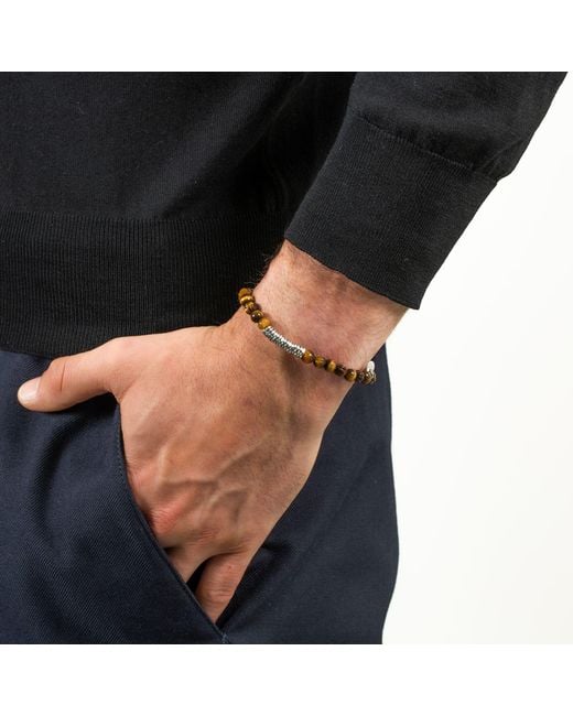Tateossian Metallic Classic Discs Beaded Bracelet for men