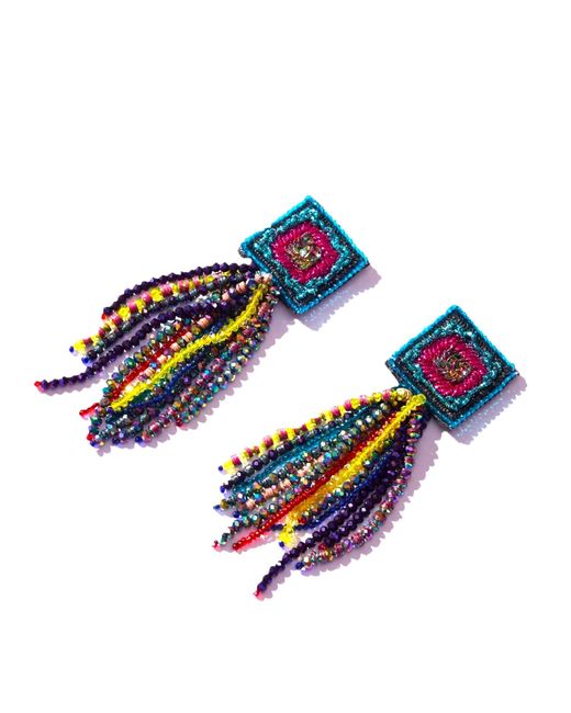 Simitri Blue Zari Dune Earrings