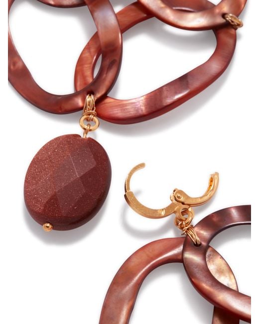 Jaredjamin Orange Oriental Legend Lever Back Earrings