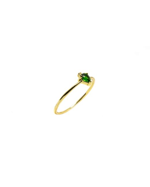 NASI SILVER Multicolor Pear Atarah Ring- Chrome Diopside & Topaz