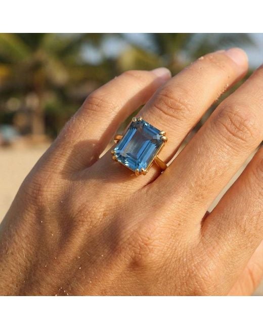 Dainty London Blue Ocean Topaz Ring