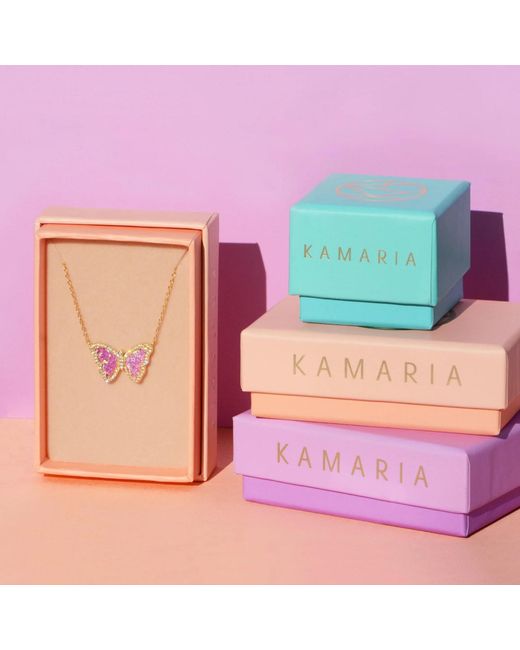KAMARIA Pink Opal Butterfly Necklace With Crystals