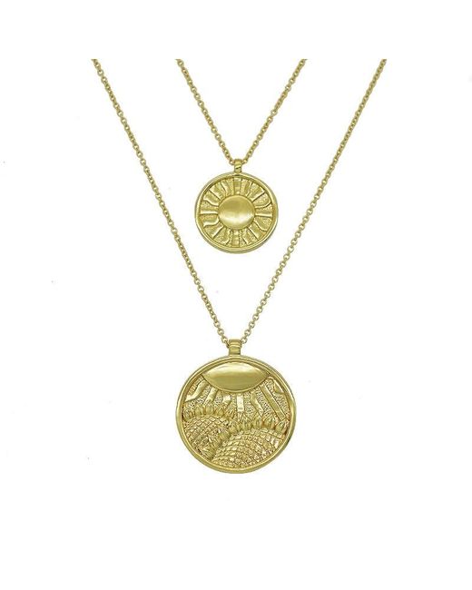 Aurozia Metallic Tarot The Sun Sunflower Layered Necklaces