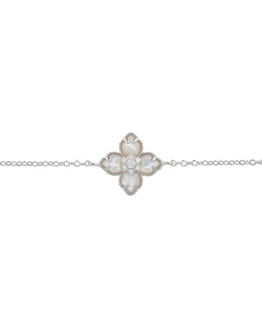 Latelita London Metallic Flower Clover Mother Of Pearl Bracelet