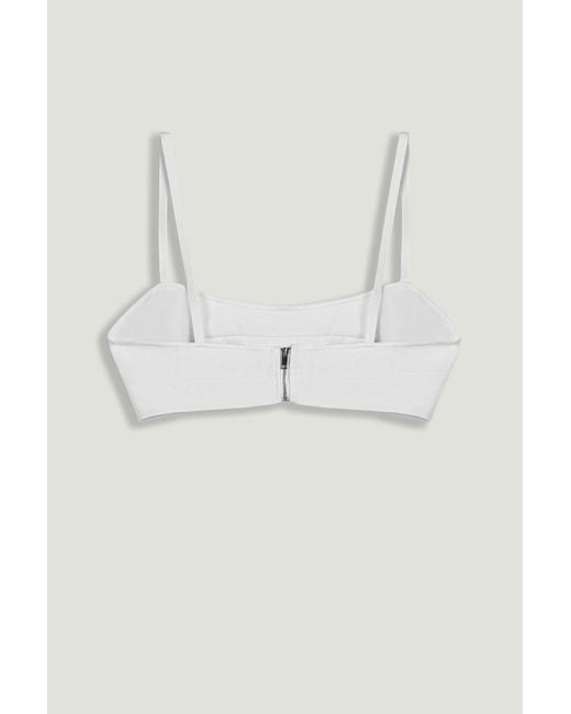 Nocturne White Structured Spaghetti Strap Top