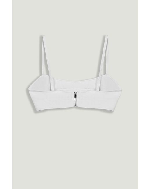 Nocturne White Structured Spaghetti Strap Top