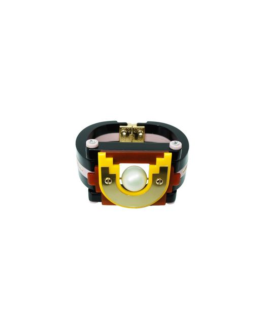 Gissa Bicalho Yellow Handmade Acrylic Bracelet Maya