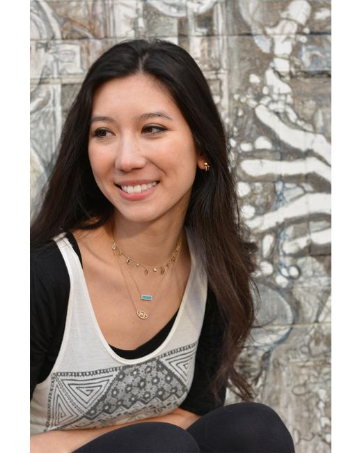 KAMARIA Blue Reflection Opal Bar Necklace