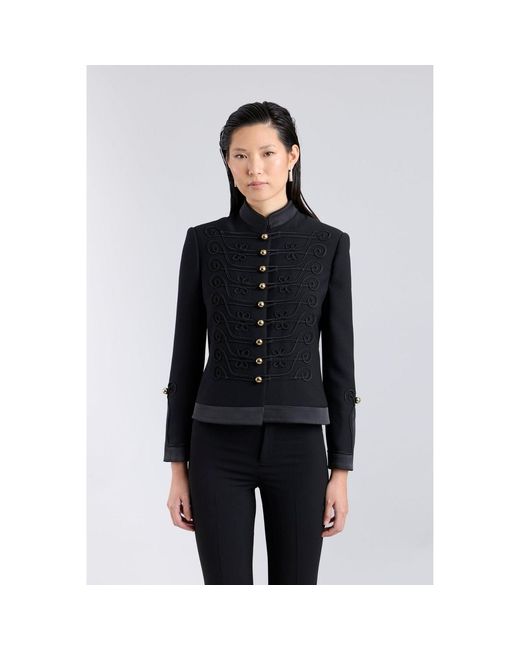 The Extreme Collection Black Military Blazer With Embroidery
