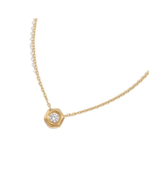 Elk & Bloom White 14K Solitaire Pendant Choker Necklace