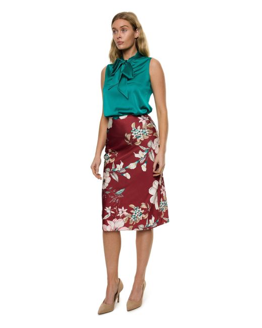 Carloslines Red Bias Skirt