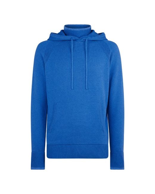 La Granni Blue Knitted Roll Neck Hoodie