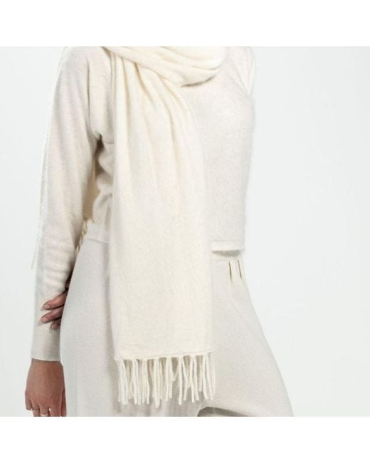 Bel Cashmere Natural Brushed Cashmere Scarf