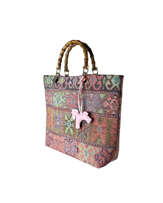 Ruj Heritage Pink Picnic Bag Jacquard