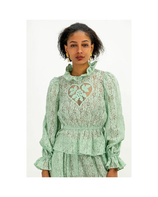 Kristinit Green Lace Sirsna Top