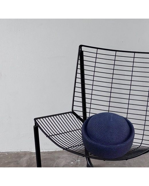 London Atelier Byproduct Blue Straw Pillbox Hat