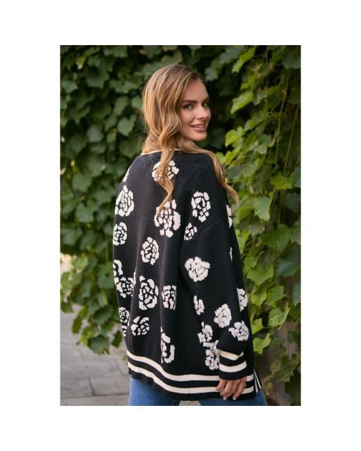Saachi Black Midnight Floral Cardigan