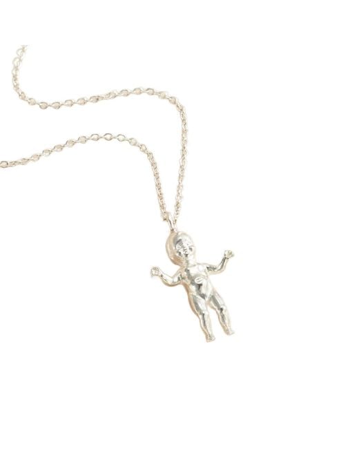Posh Totty Designs Metallic Sterling Lucky Baby Charm Necklace